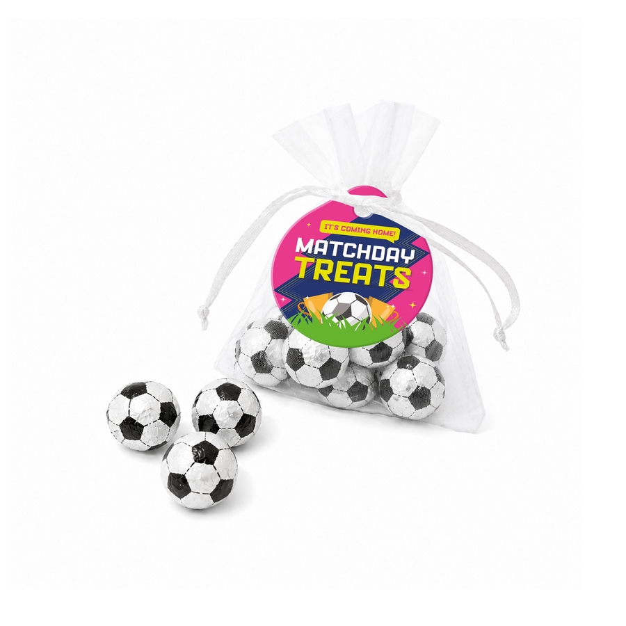 Matchday Treats - Organza Bag - Chocolate Footballs