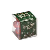 Winter Collection `25 - Clear Cube - Red Foiled Balls