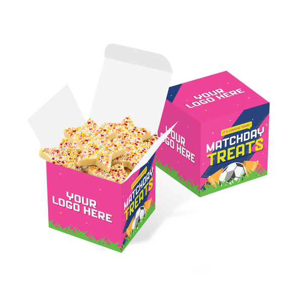 Matchday Treats - Eco Maxi Cube - White Choc Jazzie Stars