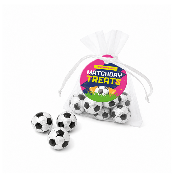 Matchday Treats - Organza Bag - Chocolate Footballs