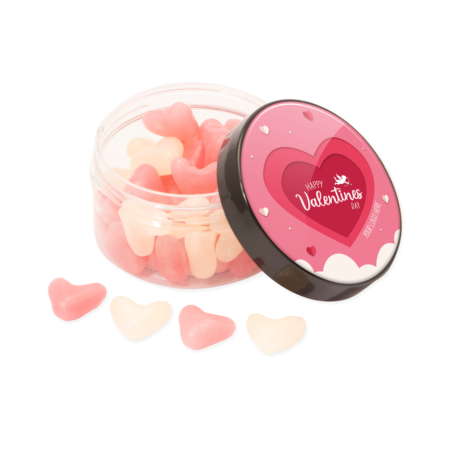 Valentines - Screw Top Jar - White &amp; Pink Jelly Hearts
