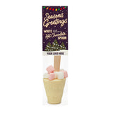 Winter Collection `25 - Eco Info Card - Hot Choc Spoon - White Chocolate - Mini Marshmallows
